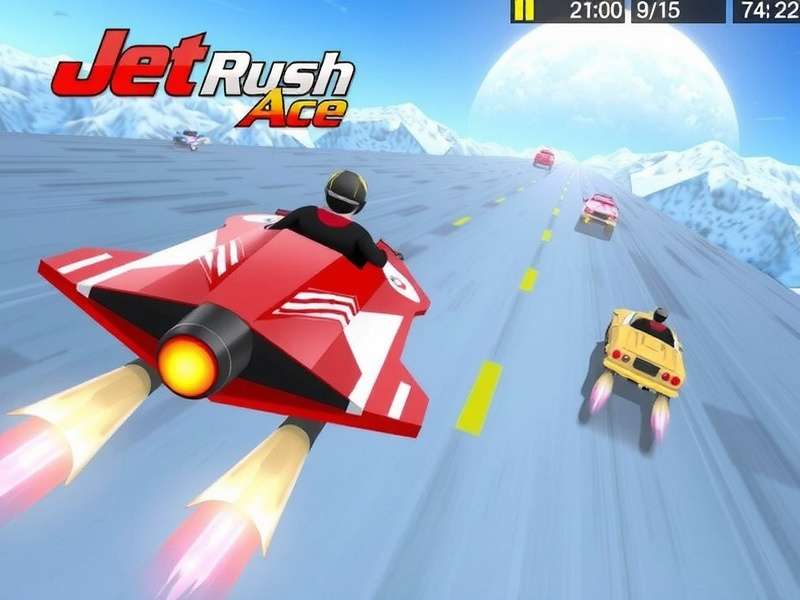 Jet Rush Ace game screenshot showing high-speed racing